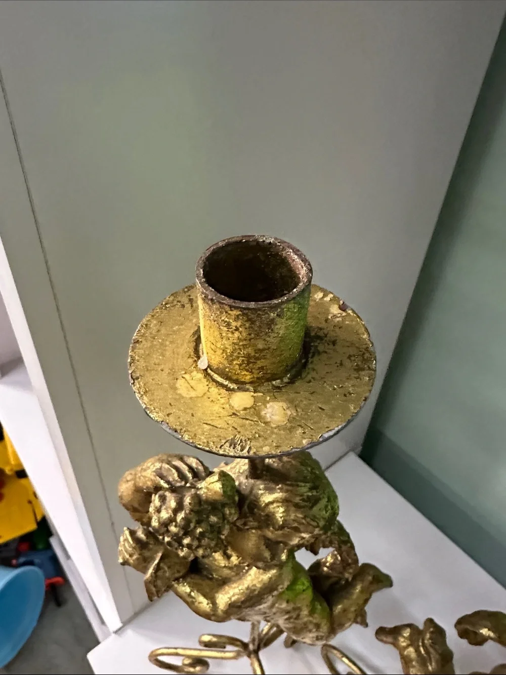Gold Cherub Candle Holders - Decorative Pair - Picture 4 of 6